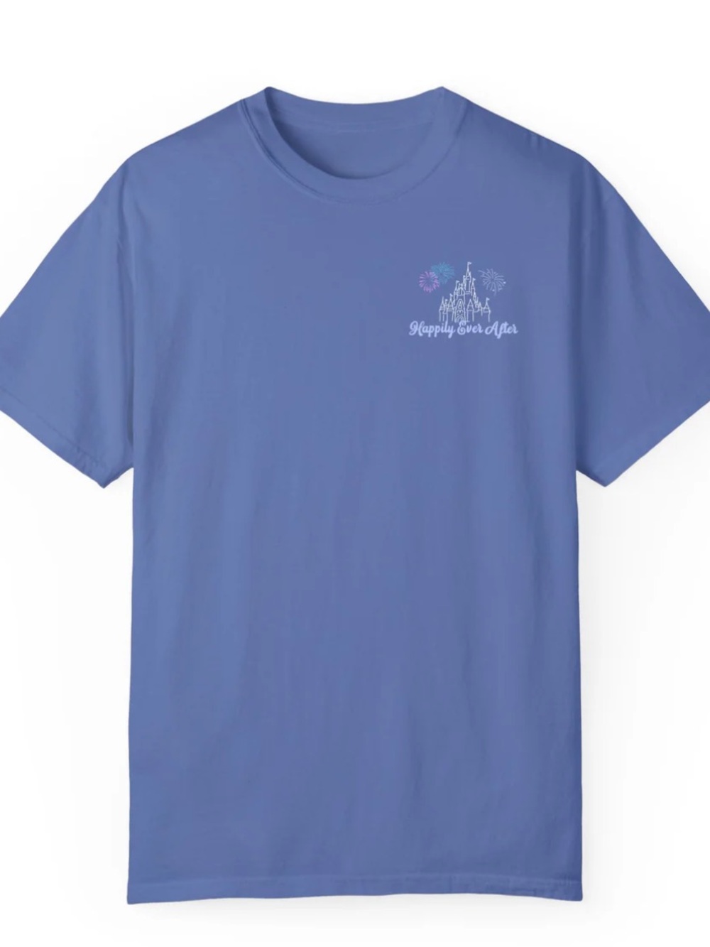Comfort colors Disney Happily Ever After Graphic Tee - Blue a
